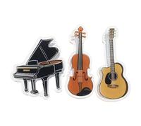 3 Pezzi Clip per Spartiti Pianoforte in Acrilico, Leggero e Sicuro | Design Musicale Allegro, Forme Pianoforte Chitarra Violino, per Insegnanti e Studenti, Ufficio