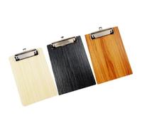 3 Pezzi Clipboard in Legno Portatile A4 Clip per Ufficio e Scuola | Piastra Sintetica, Flessibile e Resistente, Capienza Fino a 100 Fogli, per Documenti e Menu
