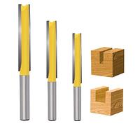 3 pezzi Codolo 8MM Punta, Set Frese Dritte con Gambo, Fresa Dritta a Doppia Scanalatura, Doppia Scanalatura Fresa Lavorazione Legno, Extra Lungo Fresa, Frese Professionali per Lavorazione del Legno