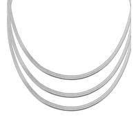 3 Pezzi Collana Catena Serpente Argento, Collana Acciaio Inossidabile Choker Donna, Collana a Strati Regolabile, Collana Spina Pesce Donna, per Donne Ragazza
