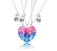 3 pezzi collana d'amore BFF collane amicizia Best Friends BFF Collana di amicizia Compleanno Ciondolo regalo a catena per le ragazze