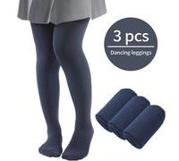 3 pezzi Collant a staffa colorati tinta unita per bambini, leggings morbidi e comodi per le prove di danza, adatti per tutte le stagioni Bianco 3-8 anni,Bianco 8-12 anni,Nero 2-3 anni,Nero 8-12 anni,B