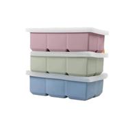 3 pezzi, compatibili con stampi in silicone di grandi dimensioni for vaschette for cubetti ghiaccio coperchi rimovibili quadrati a rilascio facile