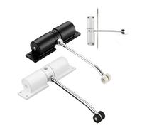 3 pezzi compatibili for chiudiporta automatico a 180 gradi in metallo regolabile resistente molla di sicurezza silenziosa durevole convertibile cerniera interna esterna(Square-Black)