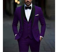 3 Pezzi Completo da Uomo Qualità Primavera Regalo San Valentino Abito da Sposo Colore Unito Abito da Matrimonio Uomo Slim Casual Blazer Giacca Gilet Pantaloni L,M,S,XL,XS,XXL,XXS,XXXLBlocchi di colore