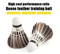 3 pezzi/confezione Volani da badminton neri con piume, volani da badminton resistenti al vento e durevoli, adatti per partite e allenamenti indoor/all'aperto, prestazioni di volo stabili e durevoli 3 