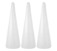 3 Pezzi Cono in Schiuma Bianca per Progetti Scolastici e Didattica | Superficie Liscia e Texture Fine, Geometria Stabile, Incollabile e Avvolgibile, per Classi D'arte e Modelli