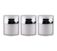 3 Pezzi Contenitore Cosmetico Airless da 50g in PP Pompa | Design a Pressione senza Aria, Previene la Contaminazione, Uso Multiplo, Formato Compatto da Viaggio