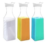 3 Pezzi Contenitore per Detersivi, 1.5L Dispenser Detersivo Lavatrice in Plastica, Contenitore Detersivo Polvere con Coperchio Riutilizzabile Porta Detersivo in Polvere per Liquido, Perle Profumate
