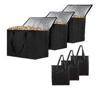 3 Pezzi Contenitore Per Pellet Di Carburante,Cesta Per Pellet Contenitore Per Pellet, Tubo Per Fumatori,Impermeabile Outdoor Charcoal Storage Contenitore per Carbone,20LBs