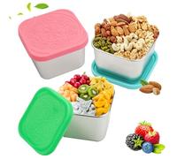 3 Pezzi Contenitori Piccoli per Alimenti Acciaio, 180ml Riutilizzabili Contenitori per Condimenti per Insalata Piccoli,Contenitori Piccoli in Acciaio Inox con Coperchio in Silicone,per Salsa,Condiment