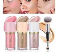 3 Pezzi Contouring Viso Stick, Blush Stick, Contour Highlighter, Bacchetta di Bellezza per Fard, Impermeabile Leggero di Trucco, Finitura Naturale Liscia A Lunga Durata