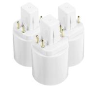 3 Pezzi, Convertitore Portalampada G24q a E27 a 4 Pin | Installazione Semplice e Conversione Stabile, Plastica Bianca, per Uffici e Spazi Commerciali, Uso Versatile