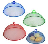 3 Pezzi Copertura per Il Cibo, Copertura Rete Cupola per Alimenti, Tenda per Copertura per Alimenti, Copertura per Alimenti in Rete in Acciaio Inossidabile con Manico, per Cucina, Picnic (3 Colori)