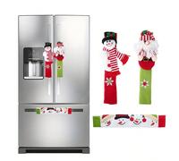 3 pezzi Coperture per maniglie di frigorifero a forma di Babbo Natale e pupazzo di neve, protezioni festive per elettrodomestici da cucina come frigorifero, microonde, forno, lavastoviglie, decorazion