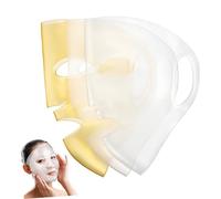 3 Pezzi Copri Maschera Viso in Silicone Riutilizzabile | Design 3d Ultrasottile 0,20cm, Ganci Auricolari Doppi, Bianco e Oro, per Casa e Dopo Doccia