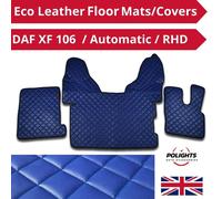 3 Pezzi Copri Tappetini Blu Ecopelle Italiana per DAF XF 105 Automatico RHD