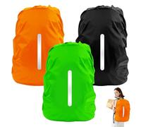 3 Pezzi Copri Zaino per Pioggia, 30L-40L Parapioggia per Zaino con Strisce Riflettenti, Copri Zaino per Pioggia, Coprizaino Impermeabile Reflective per Ciclismo, Trekking, Campeggio