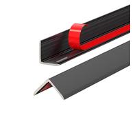 3 Pezzi Copriangoli in Lega di Alluminio Autoadesivo, Paraspigoli Muro Angolare Rigido, Profilo a L per Protezione dei Bordi, 90cm 100cm Listello Angolare(Brushed Black,25mm x 1m)