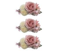 3 pezzi copricapo da sposa con fiori e forcine per damigelle, fermagli per capelli artificiali, pettinini laterali