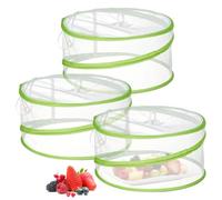 3 Pezzi Coprivivande a Rete Pieghevole, 30x15cm Coprivivande a Rete Pop-up, Anti Insetti Copri Alimenti, Copri Cibo da Mosche, per Cibo Frutta Barbecue Picnic Resistente a Zanzare Mosche (Verde)