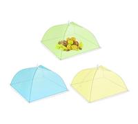 3 Pezzi Coprivivande a Rete Pieghevole, Pop-up Copertura Alimentare Pieghevoli Coprivivande, Anti Insetti Mosche Copertura per Alimenti Tenda per Cibo, Frutta, Picnic, Campeggio, Barbecue(32x32cm)