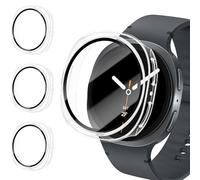 3 Pezzi Coque pour Samsung Galaxy Watch 8 40mm Vetro Tempourato, Custodia Rigida Protezione Totale Extreme Sottile HD Clear Pellicola Protettiva pour Cover Galaxy Watch 8 40 mm Protettore Schermo