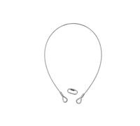 3 pezzi - Corda di sicurezza EUROLITE 1000x4mm, max 15kg, argento con connettore