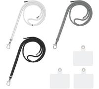 3 Pezzi Cordino Per Cellulare Da Collo, Corda Laccio Telefono Regolabile Filo Per Telefono Al Collo Laccio Universale, Staccabile Cordino Telefono Collo Evitare Perdite (Nero Bianco Grigio)
