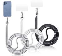 3 Pezzi Cordino Per Cellulare Da Collo, LYHURK Corda Laccio Telefono Regolabile Filo Per Telefono Al Collo Laccio Universale, Staccabile Cordino Telefono Collo Evitare Perdite (Nero Bianco Grigio)