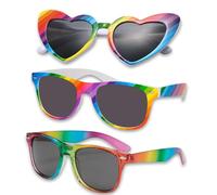 3 pezzi costume arcobaleno da donna Pride outfit LGBTQ accessori gay arcobaleno occhiali da sole CSD outfit donna uomo donna occhiali da festa Rainbow Sunglass, per hippie e carnevale accessori