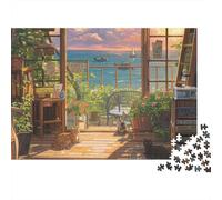 3 Pezzi Cozy Room Set Di Biancheria Da Letto Stampa 3d in Microfibra Con Chiusura A Strappo Sea View Big Window Decorazione Per La Camera Da Letto Per Ragazzi E Ragazze 52x38cm/1000pcs