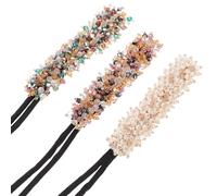 3 pezzi Creatore di Chignon per Chioma Strass, per Donne e studentesse | Tessuto e Cristallo, Decorazione Raffinata Glitter, per Chioma Ricci o Sottili, Uso Ufficio e Nozze Colore Casuale