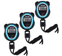 3 Pezzi Cronometro Digitale, Elettronici Cronometri da Sport Digitale Sportivo Multifunzione Timer per Sport Fitness Allenatori e Arbitri, Batterie Incluse
