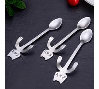 3 pezzi Cucchiaini da caffè con disegni a cartoni animati, simpatici, per mescolare, in cucina, come regalo di Natale, forniture scolastiche Tagli UnicaAcciaio inossidabile