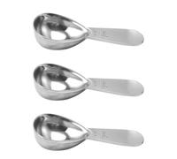 3 Pezzi Cucchiaino Dosatore Caffè 15ml in Acciaio Inox, Classico | Finitura Lucida Argento, Robusto e Facile da Pulire, per Caffè Macinato e Cucina