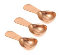 3 Pezzi Cucchiaino Dosatore Caffè in Acciaio Inox Oro, Antiruggine | Zuccheri Sostitutivi e Lievito, Uso in Cucina e Bar, Finitura Liscia, Stile Moderno
