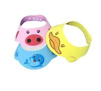 3 Pezzi Cuffia da Doccia per Bambini Regolabile, in Silicone Morbido, Impedisce all'Acqua di Entrare negli Occhi (Rosa Maiale, Giallo Cane, Verde Rana)