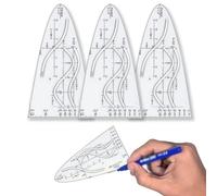 3 Pezzi Curvilinee Per Disegno Tecnico,Modello Parabola,Compasso scuola superiore,Strumenti Matematici di aiuto per la risoluzione dei problemi matematici,Disegno di grafici di funzioni