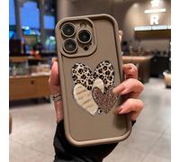 3 pezzi Custodia per telefono creativa con stampa leopardata a cuore, dipinta a UV, antiurto, adatta per iPhone 17/16/15/14/13, S26/S25/S24, Honor 400Lite/200Pro, Honor A5/X9/X8/X6/9X, Smart 6/7/8/9/1