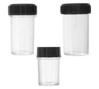3 Pezzi Custodia Rigida per Obiettivi Microscopio 20,23mm Nera Plastica | Chiusura Filettata, Scomparto Dedicato, Tenuta Sicura, Protezione Ermetica, per Docenti e Tecnici