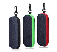 3 Pezzi Custodia Rigida per Occhiali in Tessuto Denim Portatile, Astuccio per Occhialini con Cerniera, Custodia per Occhiali da Viaggio con Cerniera, per Occhiali, Rendi I Tuoi Occhiali Più Sicuri