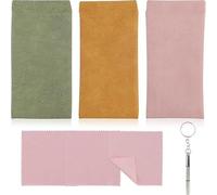 3 pezzi custodie per occhiali, portaocchiali morbido, custodia occhiali da vista, multicolore, con 3 panni per la pulizia degli occhiali e 1 piccolo cacciavite, per occhiali da vista, cuffie