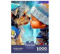 3 Pezzi Cute Dog Set Di Biancheria Da Letto Stampa 3d Morbida Microfibra Copripiumino Con Cerniera Kid & Dog Winter Kiss Decorazione Per La Camera Da Letto Per Ragazzi E Ragazze 52x38cm/1000pcs