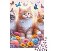 3 Pezzi Cute Kittens Set Di Biancheria Da Letto Stampa 3d in Microfibra Con Chiusura A Strappo Cats in Flowers Decorazione Per La Camera Da Letto Per Bambini,Ragazzi E Ragaz 38x26cm/1000pcs
