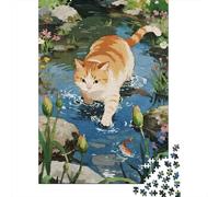 3 Pezzi Cute Pet Set Di Biancheria Da Letto Stampa 3d in Microfibra Con Chiusura A Strappo Cat Walking in Water Decorazione Per La Camera Da Letto Per Ragazzi E Ragazze 52x38cm/1000pcs