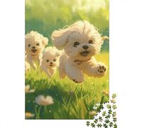 3 Pezzi Cute Puppies Running Set Di Biancheria Da Letto Stampa 3d in Microfibra Con Chiusura A Strappo Cartoon Style Playful Scene Per Tutte Le Stagioni Per Ragazzi E Ragazze 70x50cm/1000pcs