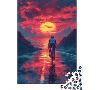 3 Pezzi Cyclist at Sunset Set Di Biancheria Da Letto Stampa 3d Morbida Microfibra Con Chiusura A Strappo Digital Art Style Decorazione Per La Camera Da Letto Per Ragazzi E Ragazze 38x26cm/1000pcs