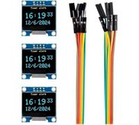 3 pezzi da 0,96 pollici per modulo display OLED risoluzione 128 x 64 I2C interfaccia a due fili supporta per ARDUINO per contrasto migliorato auto-luminoso Include 10 fili (giallo + blu)