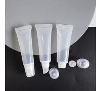 3 pezzi da 10ml Tubetti per rossetto trasparenti in materiale PE con punta sbilanciata, per balsamo per le labbra, lucidalabbra, cosmetici in crema, portatili per uso domestico o da viaggio, decorazio